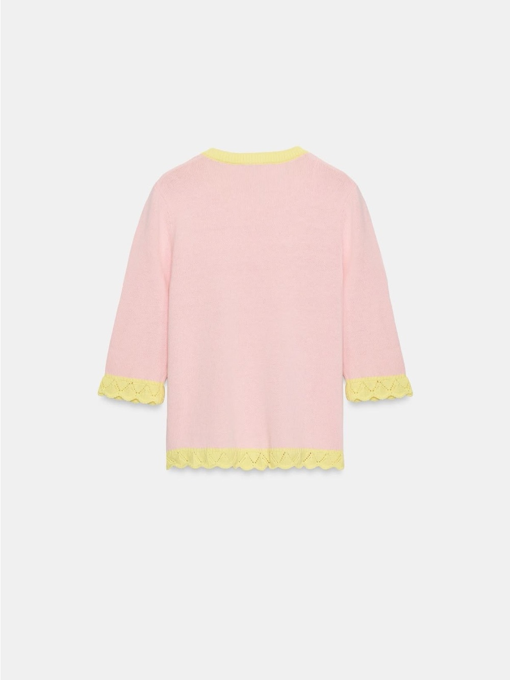 ZARA BNWT POINTELLE COMBINATION CARDIGAN. PINK 2893/043/620 - Picture 4 of 7